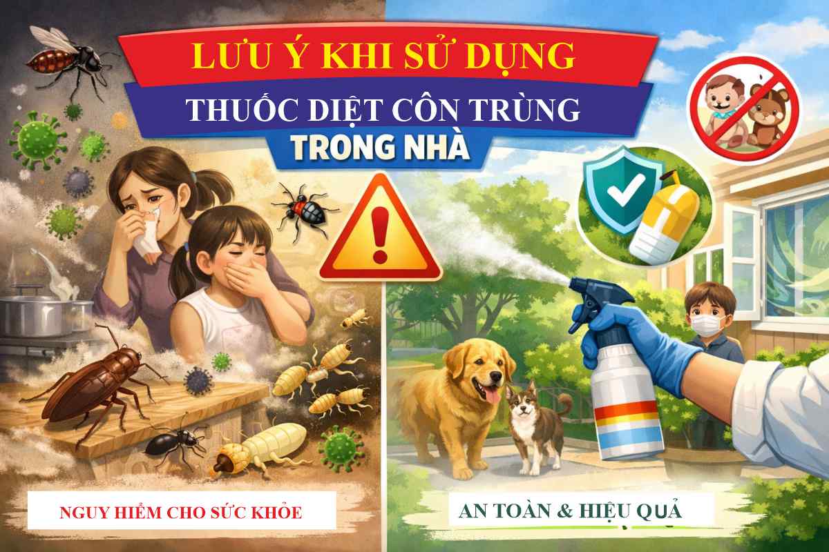 Lưu Ý Khi Sử Dụng Thuốc Diệt Côn Trùng Trong Nhà