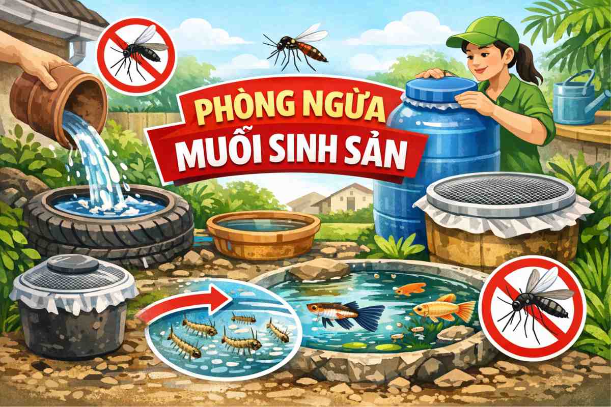 Phòng ngừa muỗi sinh sản hiệu quả tại nhà